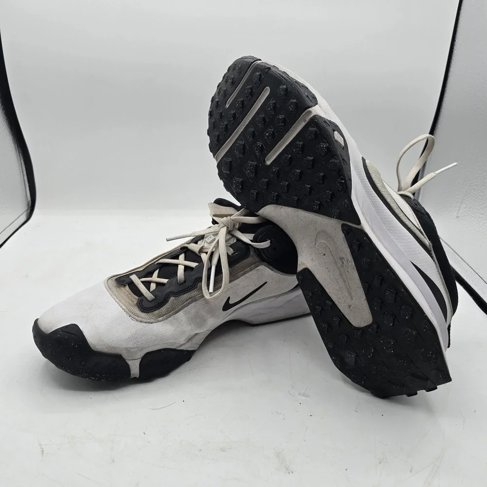 Nike Air Diamond Varsity Turf Baseball Shoes White Black Men's 12.5 FN7454-102
